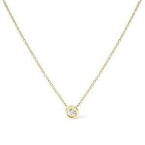Haus of Brilliance 10K Yellow Gold Diamond Bezel-Set Solitaire Necklace